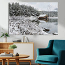 Winter Wall Art - Cabin by the Lake Canvas Wall Art - Serene by MyGreatCanvas | Canvas Wall Art Prints | Photo Prints & Wall Decor