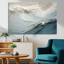 Waves Abstract Wall Art Print, Modern Framed Abstract Canvas