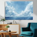 Abstract Ocean Print Artwork- Serene Blue Ocean Canvas Wall