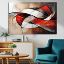 Abstract Wall Art - Modern Red and White Canvas Wall Art