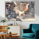 Abstract Blue and Gold Wall Art - Fluid Ink Artwork - Modern
