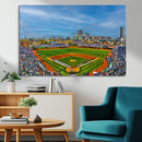 Wrigley Field Chicago Cubs Panoramic Canvas Print –