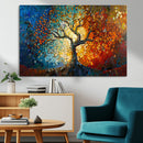 Yggdrasil Tree of Life Mosaic Stained Glass Wall Art Canvas,