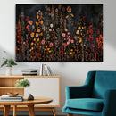 Dark Floral Canvas Wall Art - Moody Botanical Flower Print -