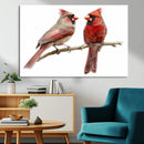Cardinal Canvas Wall Art - Male and Female Cardinal Print -