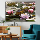 Lotus Flower Wall Art Canvas Print, Water Lily Large Wall