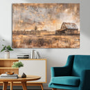 Rustic Farmhouse Wall Art Canvas Print | Barn and Field