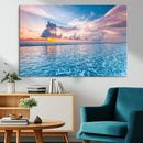 Ocean Sunset Canvas Wall Art Print – Tranquil Seascape