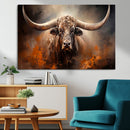 Highland Bull Canvas Abstract Canvas Wall Art Print –