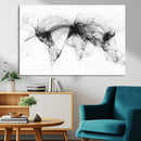 Flight Routes Air Traffic Map Canvas Wall Art - Framed -