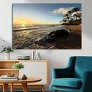 Tropical Beach Wall Art - Stunning Ocean Sunset Canvas Print