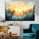 Abstract Forest Wall Art Print- Serene Nature Canvas Print