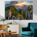 Mountain Sunset Panoramic Wall Art Canvas Print – Framed