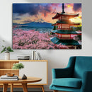 Mount Fuji Cherry Blossom Wall Art Canvas Print – Framed