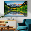 Sunrise Maroon Bells Lake Wall Art Canvas Print – Framed Elk