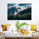 Misty Forest Wall Art Canvas Print – Pine Hills Foggy Trees