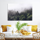 Misty Forest Wall Art Canvas Print – Foggy Pines Pine Valley