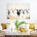 Texas Longhorn Wall Art Canvas Print – Rustic Western Bull