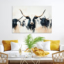 Texas Longhorn Wall Art Canvas Print – Majestic Horned Bull