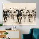 Texas Longhorn Wall Art – Framed Cattle Walking Canvas by MyGreatCanvas | Canvas Wall Art Prints | Photo Prints & Wall Decor