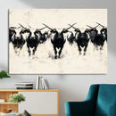 Texas Longhorn Wall Art – Framed Black White Cattle Canvas by MyGreatCanvas | Canvas Wall Art Prints | Photo Prints & Wall Decor