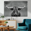 Texas Longhorn Wall Art Canvas Print – Framed Western Bull