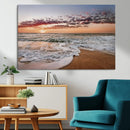 Ocean Sunset Wall Art Canvas Print – Framed Sandy Shore