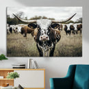 Texas Longhorn Wall Art – Framed Speckled Cow Canvas by MyGreatCanvas | Canvas Wall Art Prints | Photo Prints & Wall Decor