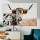 Texas Longhorn Wall Art – Framed Speckled Cow Canvas by MyGreatCanvas | Canvas Wall Art Prints | Photo Prints & Wall Decor