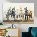 Wild Horses Wall Art Canvas Print, Framed Running Horses Art