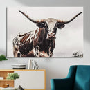 Texas Longhorn Wall Art Canvas Print – Framed Spotted Bull by MyGreatCanvas | Canvas Wall Art Prints | Photo Prints & Wall Decor
