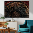 Dark Wood Ring Wall Art Canvas Print – Framed Abstract Tree