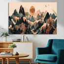 Wood Mountain Landscape Wall Art Canvas Print – Framed