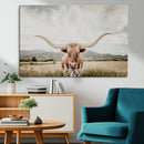 Texas Longhorn Wall Art Canvas Print – Framed Western Cow
