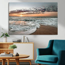 Ocean Sunset Wall Art Canvas Print – Framed Beach Waves