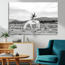 White Horse Wall Art Canvas Print – Framed Woman Rider