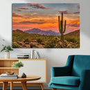 Saguaro Cactus Wall Art Canvas Print – Framed Arizona Sunset