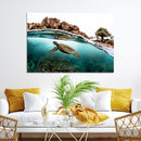 Sea Turtle Wall Art Canvas Print – Framed Ocean Life