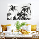 Palm Wall Art Canvas Print – Framed Monochrome Tropical
