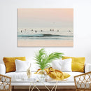Pastel Ocean Wall Art Canvas Print – Framed Soft Sunset Calm
