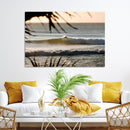 Sunset Surf Wall Art Canvas Print – Framed Golden Hour Waves