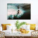 Vibrant Aquatic Motion Wall Art Canvas Print – Framed