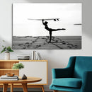 Yoga Surf Wall Art Canvas Print – Framed Black White Shore by MyGreatCanvas | Canvas Wall Art Prints | Photo Prints & Wall Decor