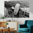 Black and White Surfing Wall Art Canvas Print – Framed by MyGreatCanvas | Canvas Wall Art Prints | Photo Prints & Wall Decor