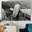 Black White Surfing Wall Art Canvas Print – Framed Coastal by MyGreatCanvas | Canvas Wall Art Prints | Photo Prints & Wall Decor