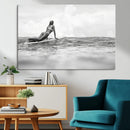 Black White Surfing Wall Art Canvas Print – Framed Ocean by MyGreatCanvas | Canvas Wall Art Prints | Photo Prints & Wall Decor