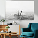 Black White Ocean Wall Art Canvas Print – Framed Monochrome by MyGreatCanvas | Canvas Wall Art Prints | Photo Prints & Wall Decor