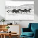 Wild Horses Running Wall Art Canvas Print, Framed Black by MyGreatCanvas | Canvas Wall Art Prints | Photo Prints & Wall Decor