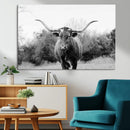 Western Longhorn Wall Art Canvas Print – Framed Rustic Cow by MyGreatCanvas | Canvas Wall Art Prints | Photo Prints & Wall Decor