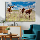 Texas Longhorn Wall Art Canvas Print – Framed Western Decor by MyGreatCanvas | Canvas Wall Art Prints | Photo Prints & Wall Decor